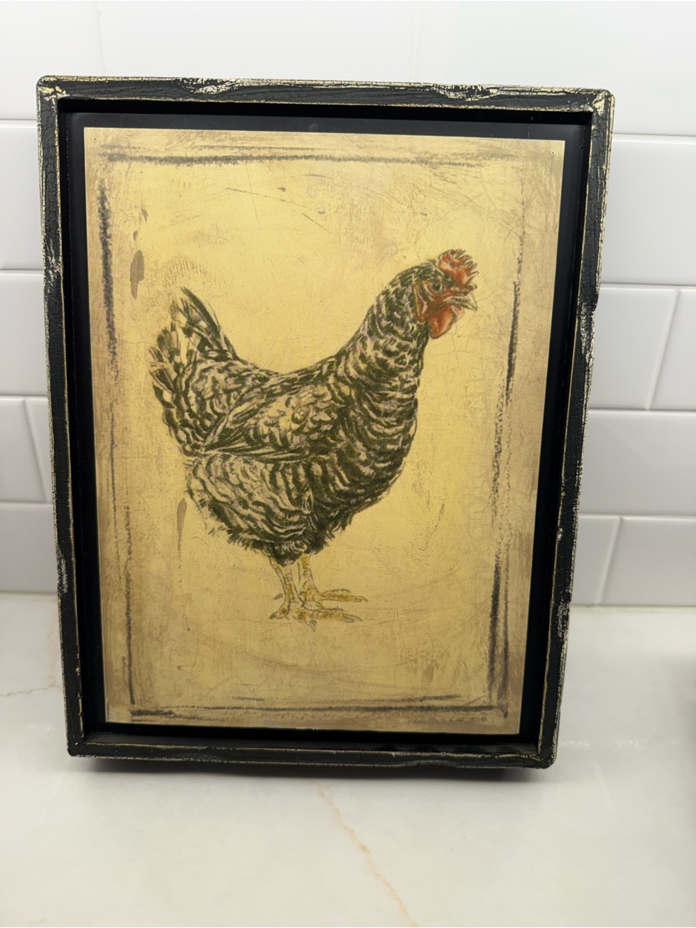 Rustic hen wall decor picture